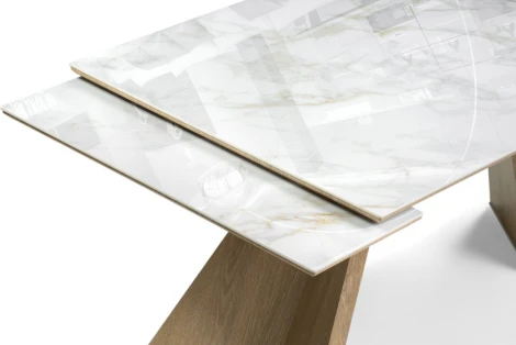 Керамический стол Ливи 140 (Ливи 140(200)х80х78 carla larkin / черный дуб монтана) Woodville арт.588022