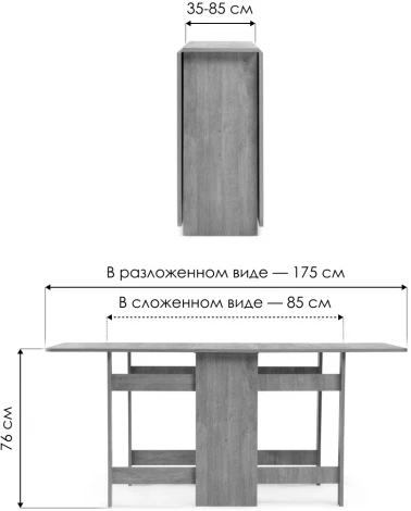 Кухонный стол Woodville Йентель (ЛДСП, Дуб молочный) 474287