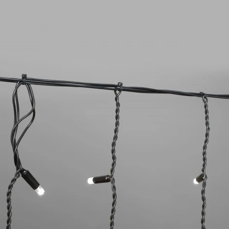 Гирлянда Занавес Облегченный c колпачком 2 x 1 м белый 220В, 200 LED, провод черный каучук 2,3мм, IP65 Laitcom ECO200NOT-1-2W