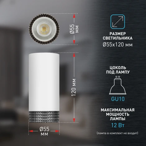 Точечный светильник ЭРА OL40 WH/GR