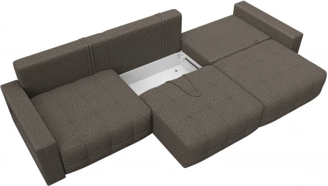 Диван прямой с полками Лига-053 НПБ Лонг Лига Диванов (Велюр) арт.128928