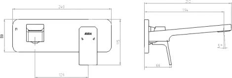 Смеситель E.C.A. Tiera 102167605EX-K для раковины, хром