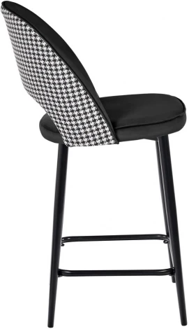 Стул Bradex Home полубарный Leo черный с жаккардом, с поворотным механизмом (RF 0270)