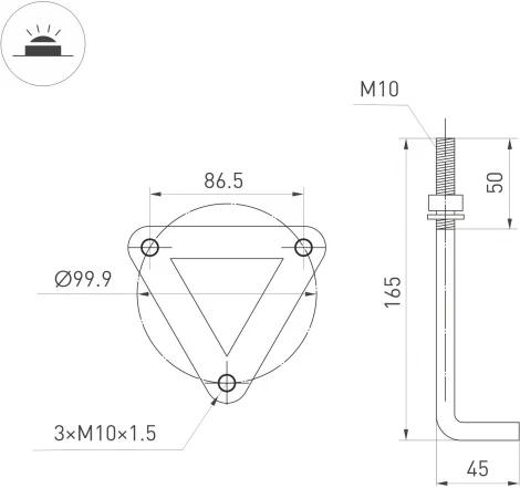 Наземный светильник LGD-LANDMARK-BOLL-H1200-20W Warm3500-MIX (GR, 300 deg, 230V) (Arlight, IP65 Металл) 047692 (LED)