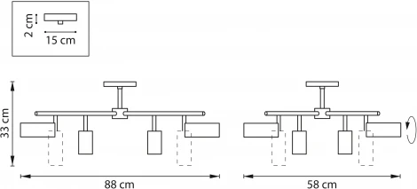 Люстра потолочная на штанге Rullo LR728374874 (571728+214437-4+214487-4) (220V, круглые)