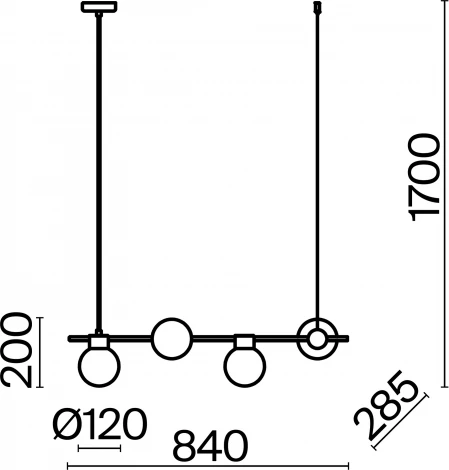 Подвесной светильник Freya Gatsby FR5232PL-04B (220V, на тросе, шарики, молекулы)