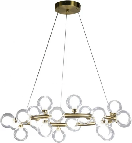Подвесная люстра AM Group AM470 D500 POLISHED GOLD (220V, на проводе, шар, молекулы)