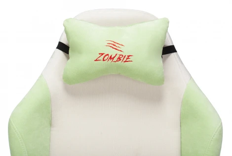 Кресло игровое Zombie EPIC PRO Fabric белый/зеленый с подголов. крестовина пластик пластик белый