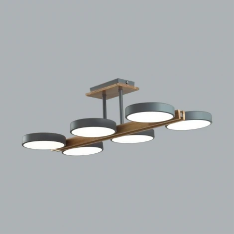 Потолочная люстра на штанге Lumion Plato 8031/108CL серый, дерево/металл, акрил LED 108W 3000-6000К 220V