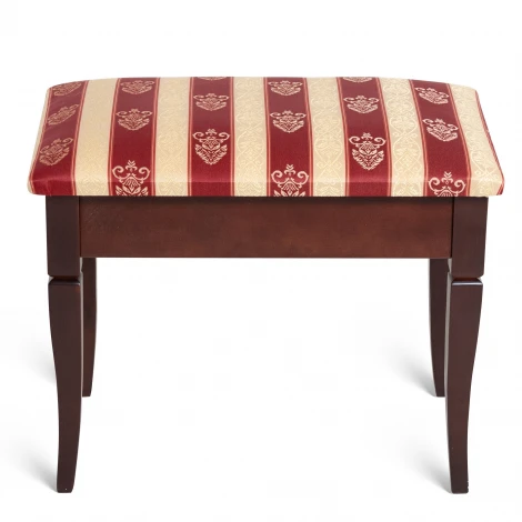 Банкетка Ретро М с ящиком средне-коричневый, ткань полоса бордо Mebelik 009374