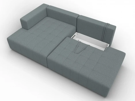 Диван угловой Лига-103 НПБ угол левый (ДСП,Брус,Фанера,Рогожка/Серый) Лига Диванов 134811L