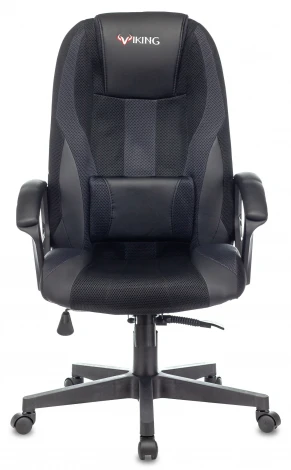 Кресло игровое Zombie VIKING-9 черный текстиль/эко.кожа крестовина пластик