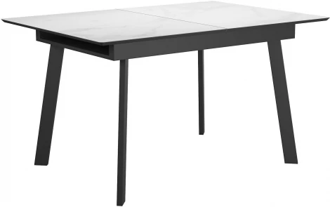 Стол DikLine SFH125 стекло Оптивайт Белый мрамор/подстолье черное 00-00069446