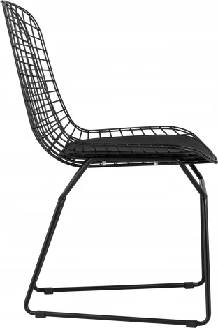 Стул обеденный Bertoia черный с черной подушкой 4 шт Stool Group (арт.УТ000037503)