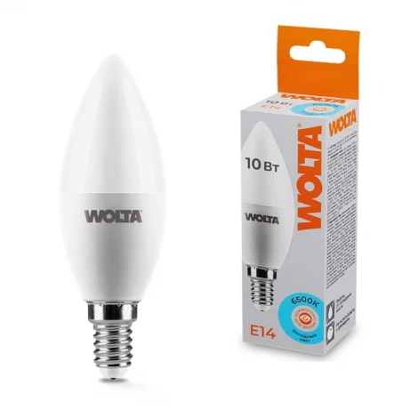 Светодиодная лампа 10Вт 6500K E14 Wolta 25WC10E14