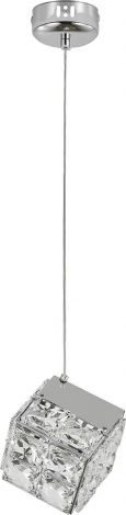 Подвесной светильник (12048/1P Chrome) Indigo Radioso V000137L (LED, 220V, на проводе, куб)