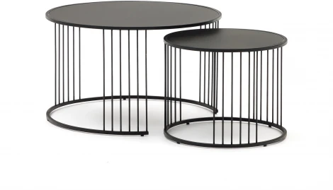 Журнальный стол La Forma (ex Julia Grup) Hadar (Матовый,Черный/ Стекло)