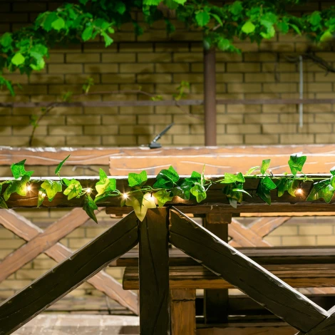 Садовая гирлянда на солнечной батарее «Плющ». 20 светодиодов, 1*АА Ni-Mh аккумулятор в/к. IP44 Uniel USL-S-135/PT2000 IVY