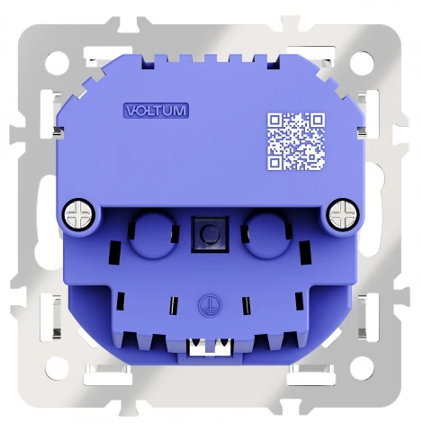 Механизм розетки с заземлением и защитными шторками 16А, с USB A+C Voltum S70 VLS0405M