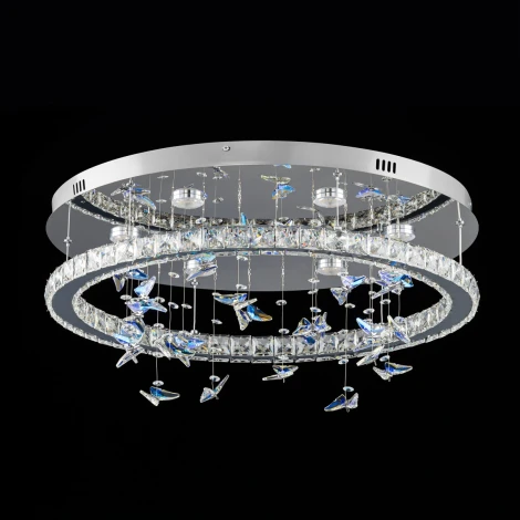 Потолочная люстра Citilux Etera CL322050 (регулировка яркости, LED, подвески, пульт управления, кольцо, бабочки)