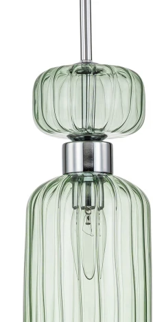 Подвесной светильник Escada Gloss 1141/1S Chrome/Green 1x60Вт E14, металл/стекло, хром/зеленый (220V, на проводе)