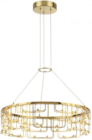 Подвесной светильник Odeon Light Zaha 7060/44L нерж/сталь золото IP20 LED 44W 3960Лм 3000K 220V (на тросе)