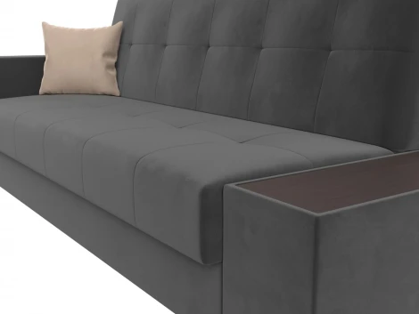 Диван-книжка Лига-020 стол справа (Серый,Бежевый/Велюр) Лига Диванов арт.118484