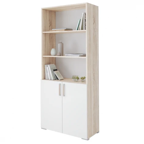 Стеллаж ТЭКС к столу компьютерному, дуб сонома/белый