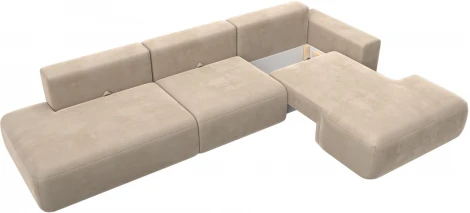Диван угловой Лига-036 НПБ Модерн Лонг правый угол (Бежевый/Велюр) Лига Диванов арт.121424