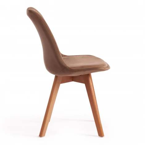 Стул TULIP SOFT (mod. 74) желтый (HLR 41)/натуральный (вельвет/дерево)