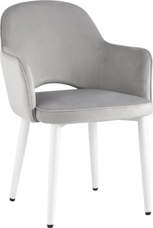 Стул Stool Group Венера велюр серый ножки белые
