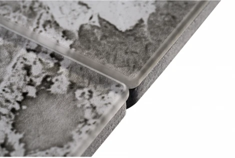 Стол на тумбе Woodville Бугун мрамор серый / черный 500005