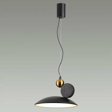 Подвесной светильник Odeon Light Travertino 6626/20L черн/золотой/металл/травертин/акрил IP20 LED 20W 3000K 220V (на тросе)