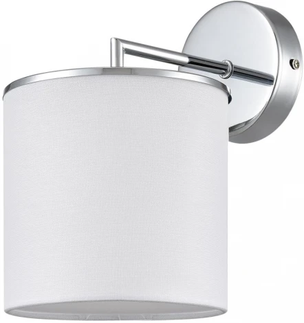 Бра Lumion Suntori 6591/1W хром/белый, металл/текстиль E14 1*40W 220V (круглые)