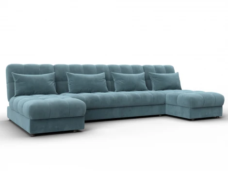 Диван П-образный Лига-116 НПБ (ДСП,ЛДСП,Велюр/Бирюзовый) Лига Диванов 137327