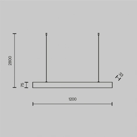 Подвесной линейный светильник BASIS 4000K 1x40Вт 110° LED Maytoni Technical P051PL-L40B4K