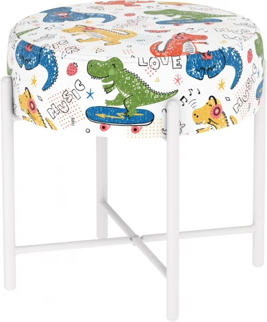 Банкетка Sheffilton KIDS SHT-B4 диномикс/белый муар