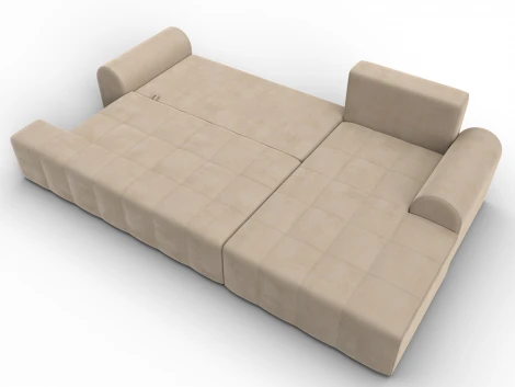 Диван угловой Лига-080 угол правый (ДСП/Пластик/Велюр/Бежевый) Лига Диванов 134745