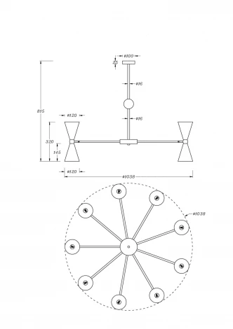 Потолочная люстра на штанге Maytoni Vesper MOD108PL-18WG (220V)