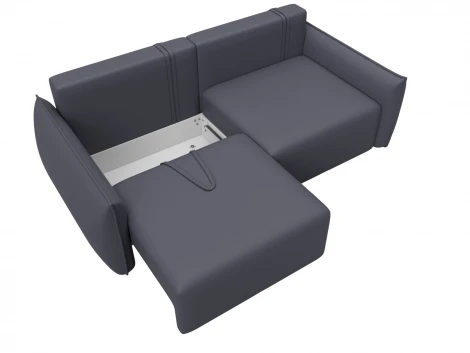 Диван прямой Лига-051 НПБ (ЛДСП,Брус,Фанера/Пластик/Экокожа/Серый) Лига Диванов 129881