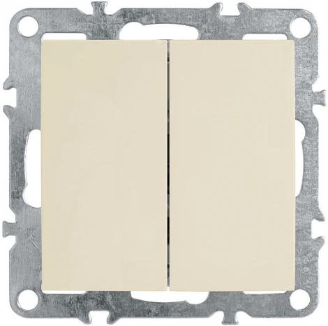 Выключатель двухклавишный (слоновая кость) Stekker Эрна 39323