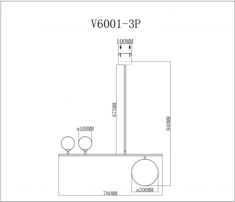 Потолочная люстра Moderli Sheman V6001-3P