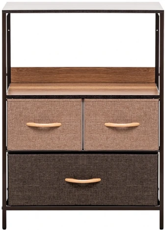 Комод Leset Локи 3 ящ., Коричневый Leset (Искусственный лен/Бежевый,Коричневый) арт.2500000183485