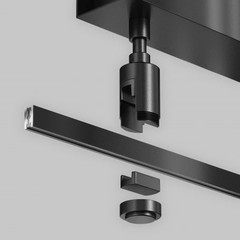 Основание потолочное Short для блока питания с вводом питания Flarity черный Maytoni Accessories for tracks Flarity TRA156С-BB1-B