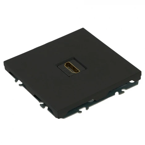Розетка HDMI (черный уголь, soft touch) Stekker Эмили 50171