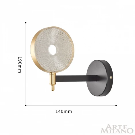 Бра Arte Milano 272079/1B BK/GD (LED, 220V, круглые)
