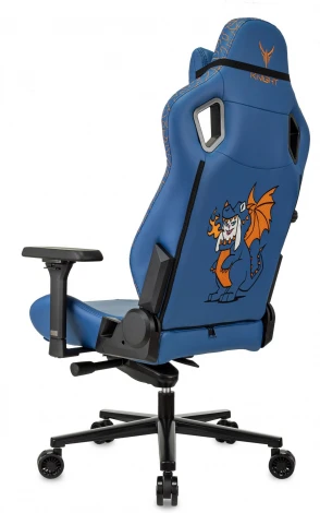 Кресло игровое Knight Craft Dragon синий эко.кожа крестов. металл