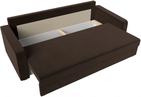 Диван прямой Лига-009 (Коричневый/Микровельвет) Лига Диванов арт.118053