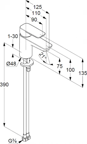 Смеситель Kludi Pure&Style 400280575 для раковины