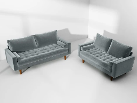 Диван Scott трехместный пыльно-розовый